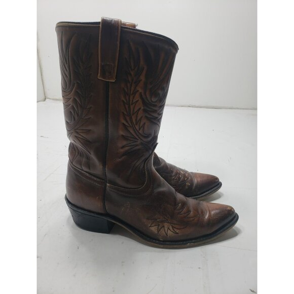 Vintage Acme Men’s 4916 Cordovan Brown Leather Western Boots Size 9 1/2 D main image 9